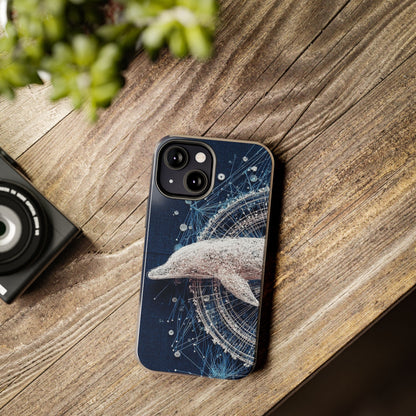 Dolphin Wireframe Phone Case – Ocean-Inspired Tough Case - Artistic Vision