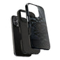 Fracture Core Tough Phone Case – Abstract Black Stone Mosaic with Central Core - Artistic Vision