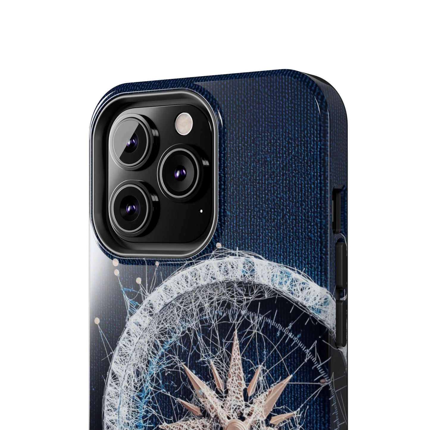 Nautical Compass Wireframe Phone Case – Durable Tough Case for Ocean Lovers - Artistic Vision