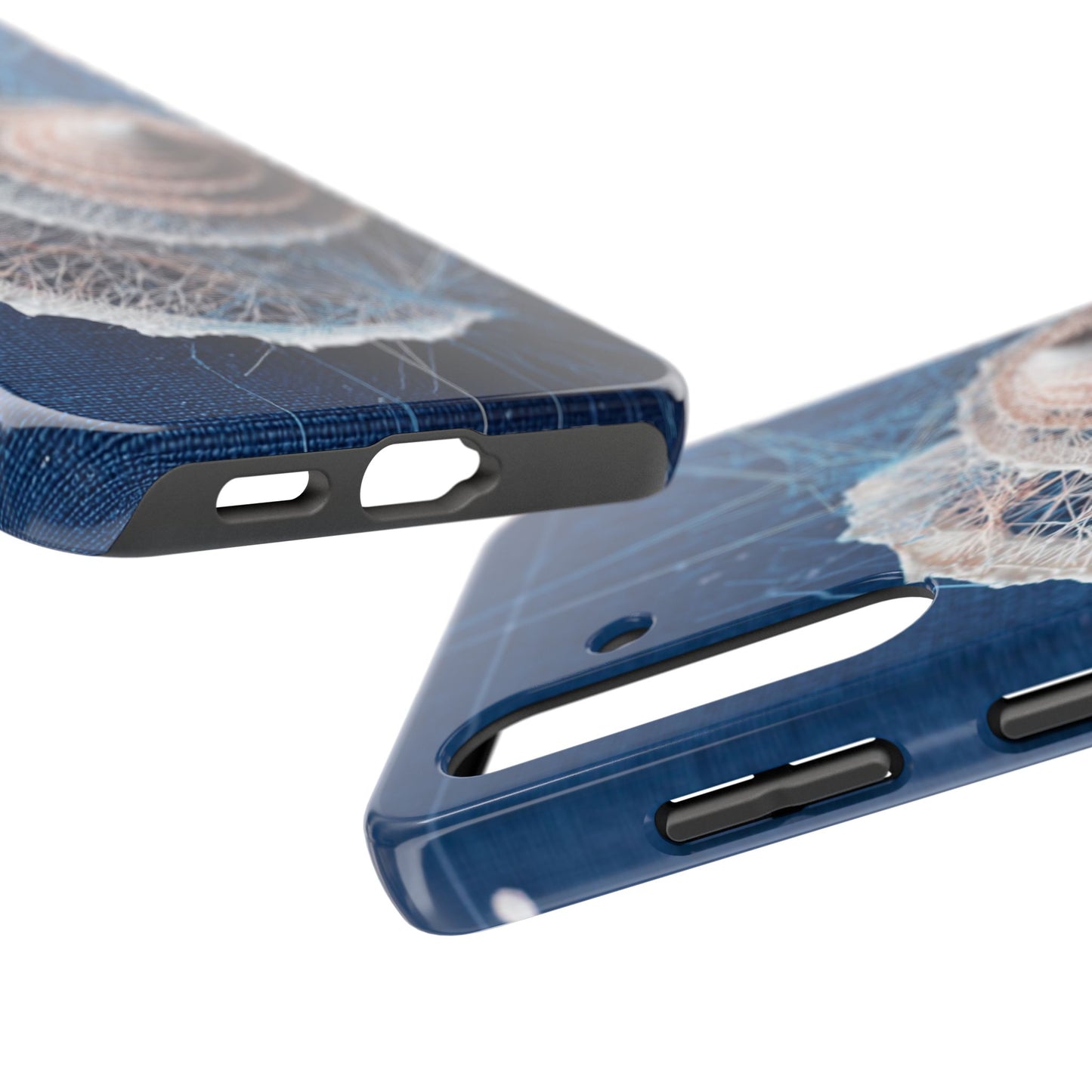 Spiral Seashell Wireframe Phone Case – Coastal Art Tough Shell - Artistic Vision
