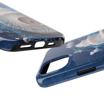 Spiral Shell Bloom Wireframe Phone Case – Marine-Inspired Abstract Shell Design - Artistic Vision
