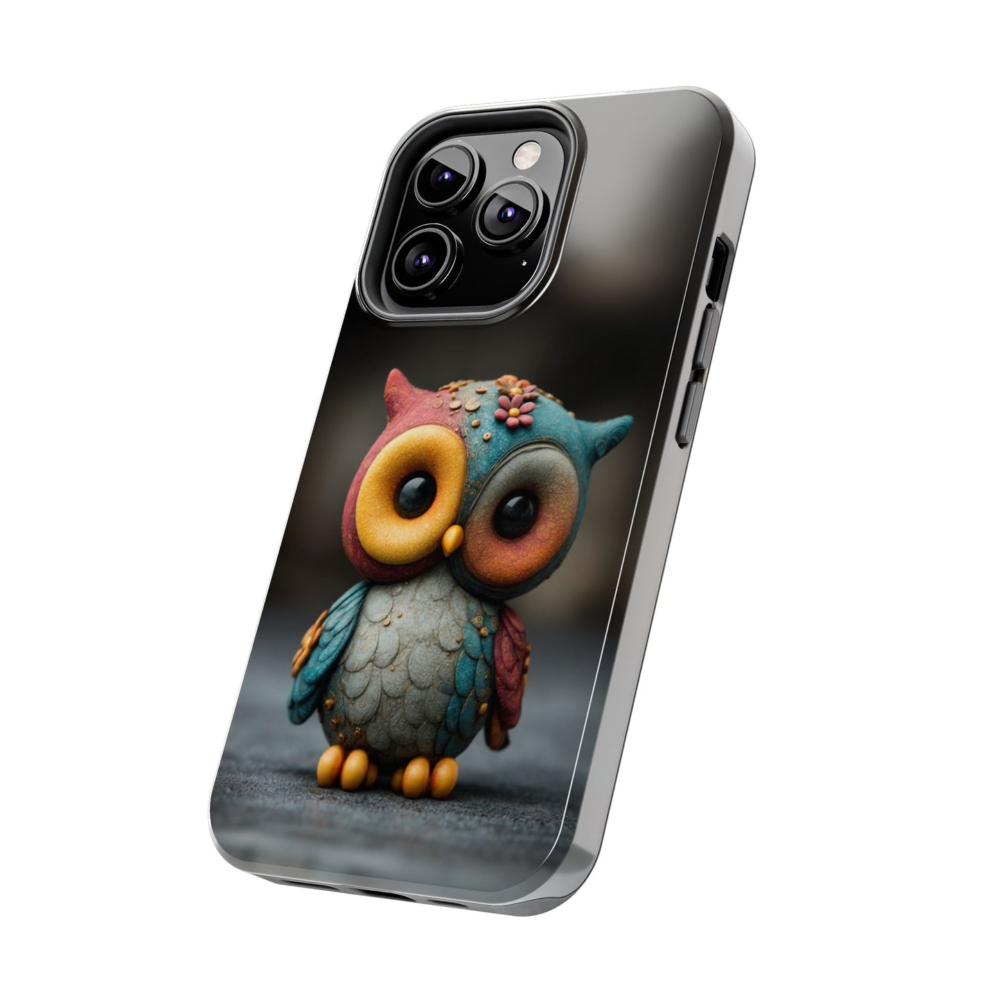 Play-Doh Owl – Tough Phone Case with Clay Texture and Big-Eyed Charm - Artistic Vision