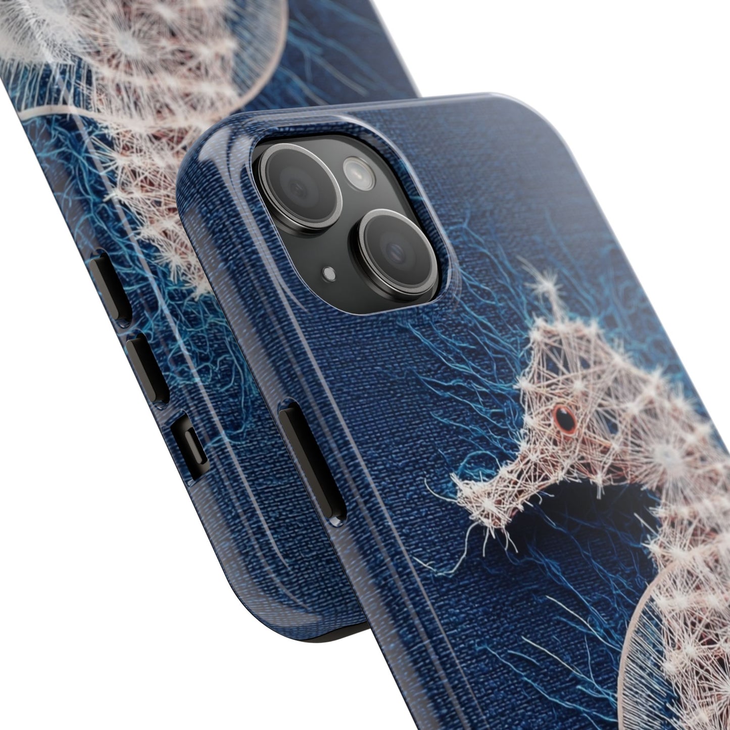 Seahorse Wireframe Phone Case – Elegant Oceanic Tough Case - Artistic Vision