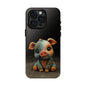 Play-Doh Piggy – Tough Phone Case with Sculpted Pink and Blue Charm - Artistic Vision