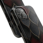 Crimson Scales Tough Phone Case – Red & Black Armor Texture Design - Artistic Vision