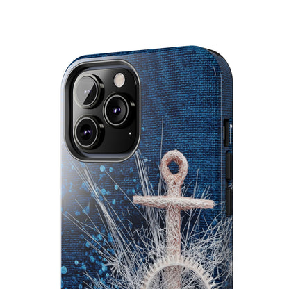 Nautical Wireframe Anchor Tough Phone Case - Durable Protection with Beach Vibes - Artistic Vision