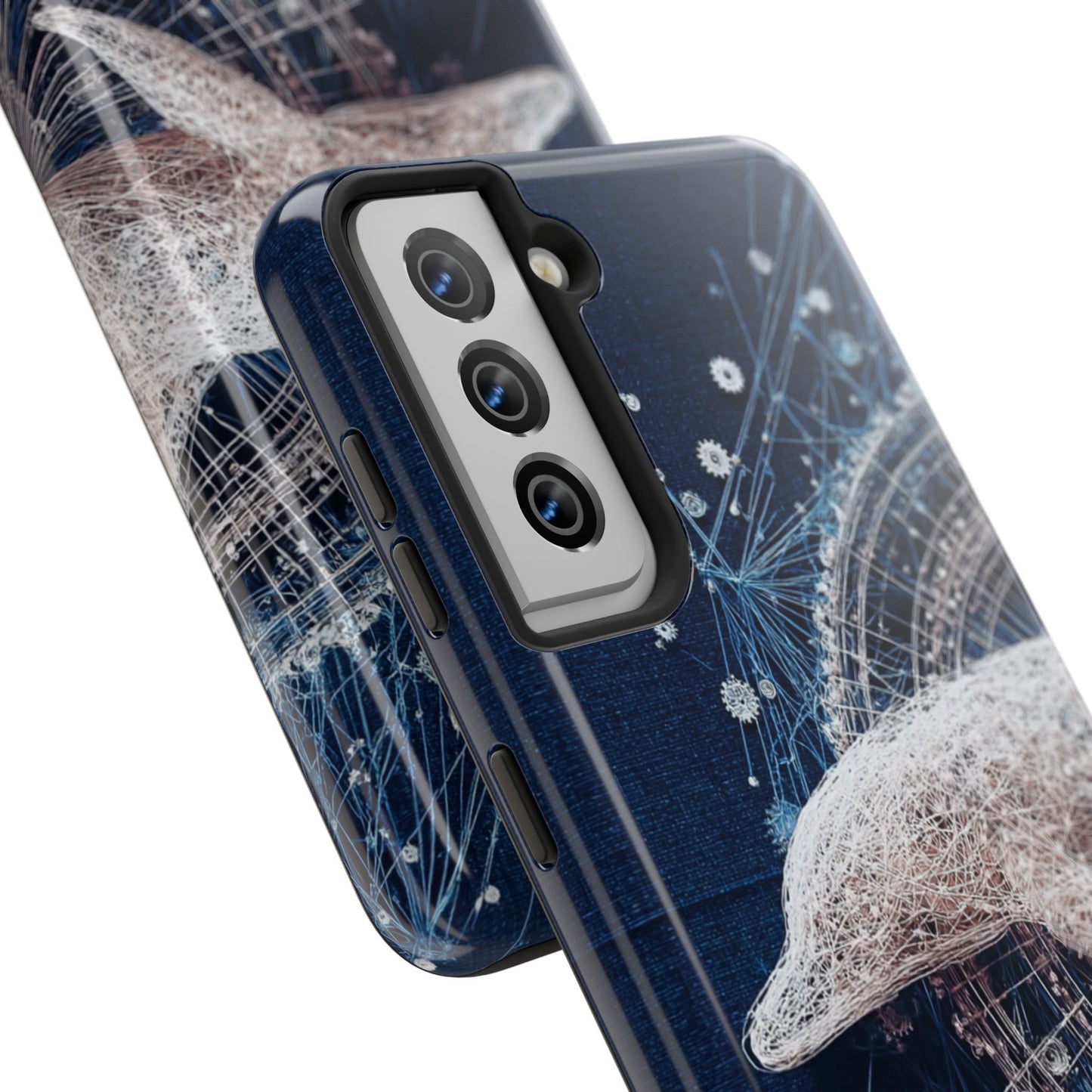 Dolphin Wireframe Phone Case – Ocean-Inspired Tough Case - Artistic Vision