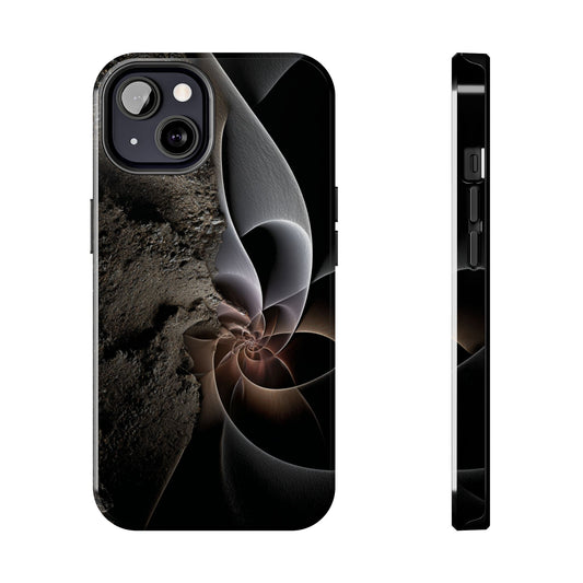 Abstract spiral phone case with rocky textures