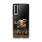 Play-Doh Piggy – Tough Phone Case with Sculpted Pink and Blue Charm - Artistic Vision