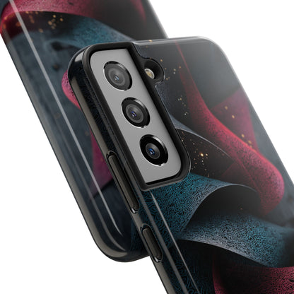 A close-up reveals the velvet-like texture woven into the layered curls of the case.