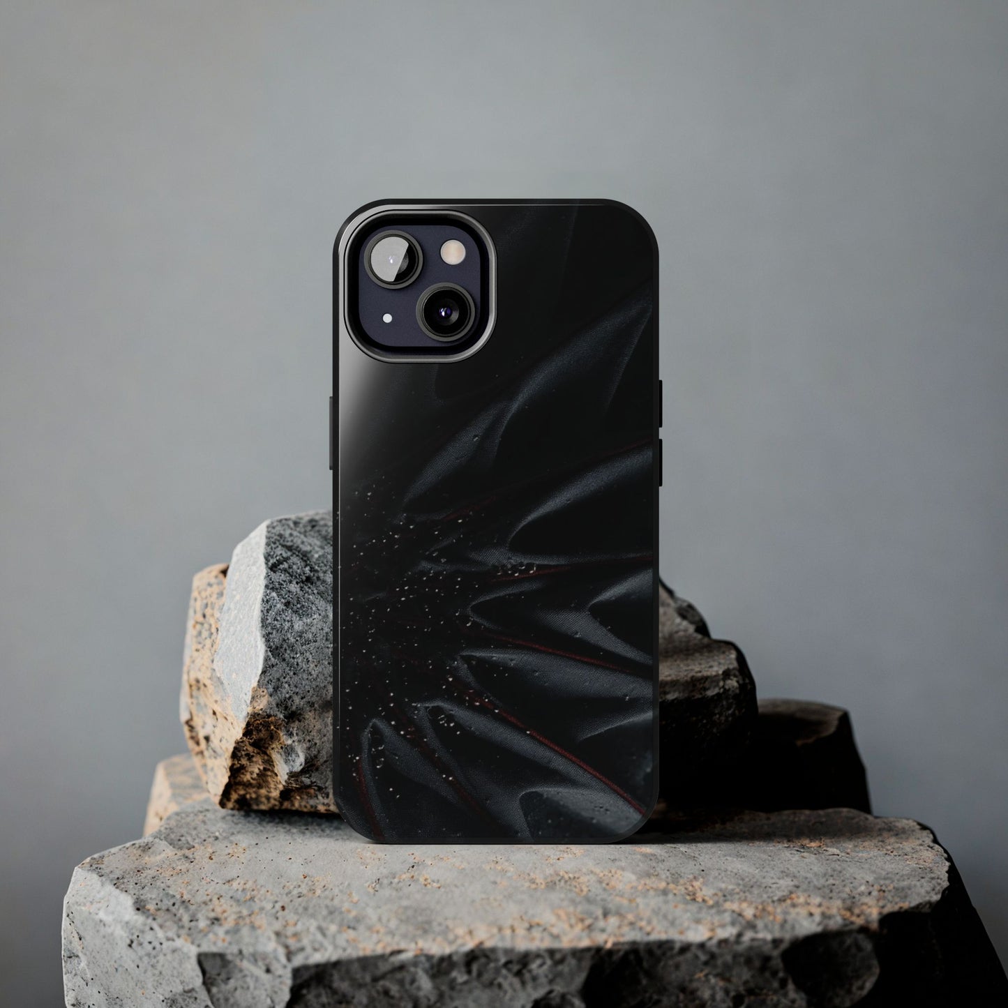 Silk Nebula Tough Phone Case – Black Fabric Galaxy Texture - Artistic Vision