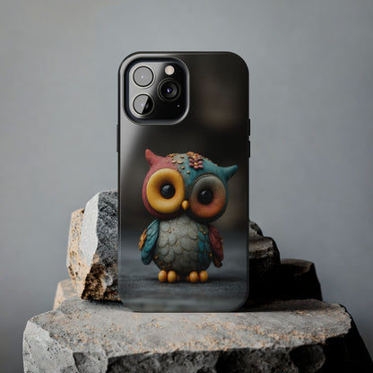 Play-Doh Owl – Tough Phone Case with Clay Texture and Big-Eyed Charm - Artistic Vision