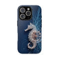 Seahorse Wheel Wireframe Phone Case – Nautical Design with Mechanical Motion - Artistic Vision