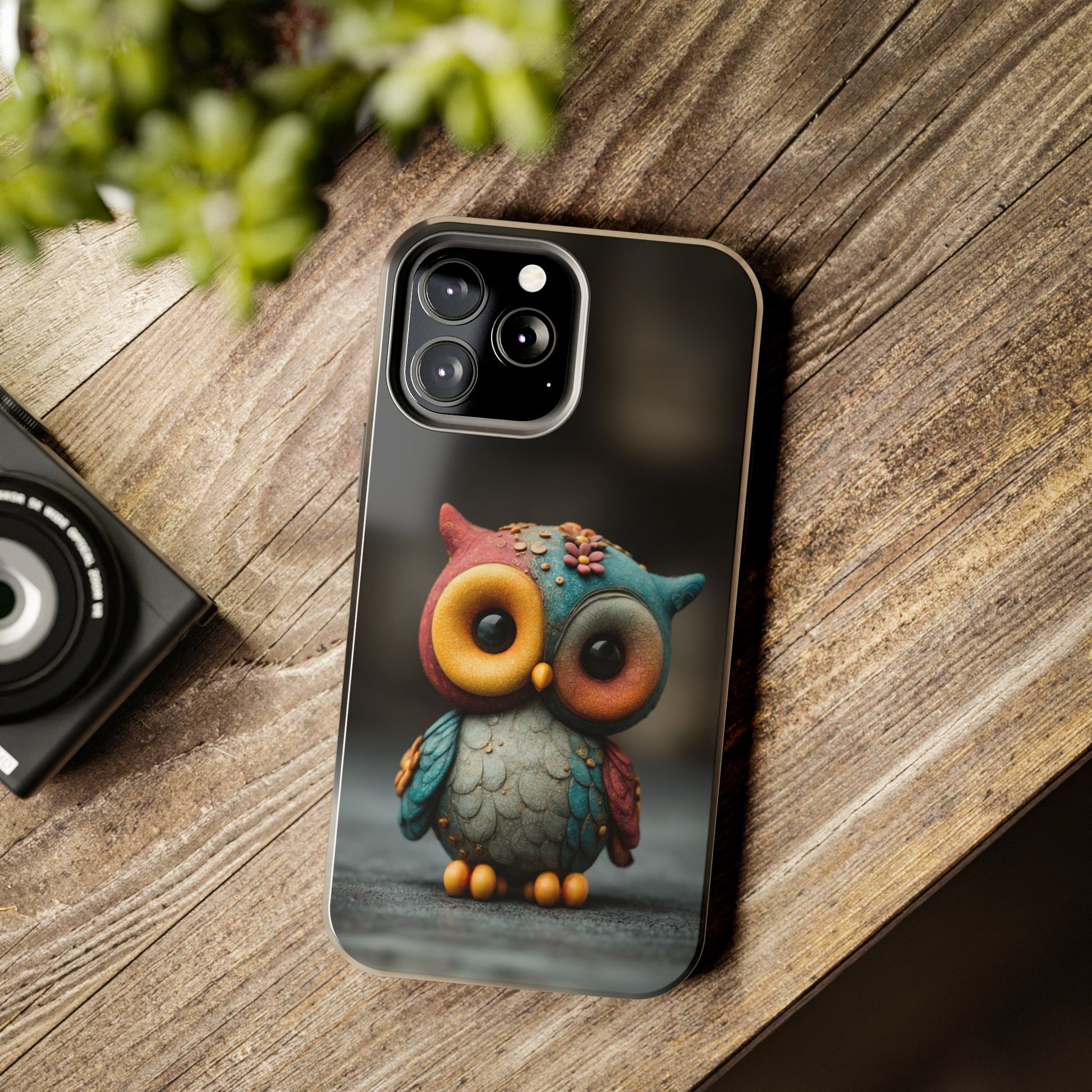 Play-Doh Owl – Tough Phone Case with Clay Texture and Big-Eyed Charm - Artistic Vision