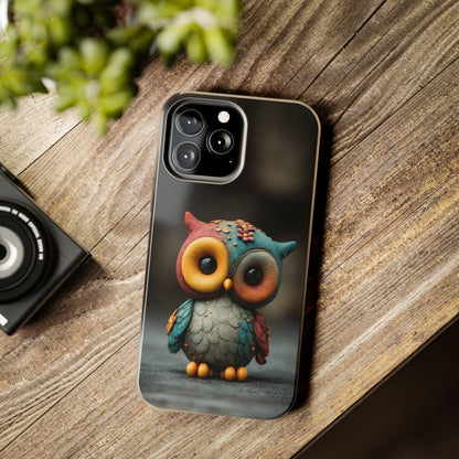 Play-Doh Owl – Tough Phone Case with Clay Texture and Big-Eyed Charm - Artistic Vision
