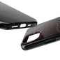 Crimson Current Tough Phone Case – Wavy Metallic Streamlines on Red Base - Artistic Vision