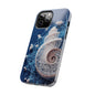 Spiral Shell Bloom Wireframe Phone Case – Marine-Inspired Abstract Shell Design - Artistic Vision