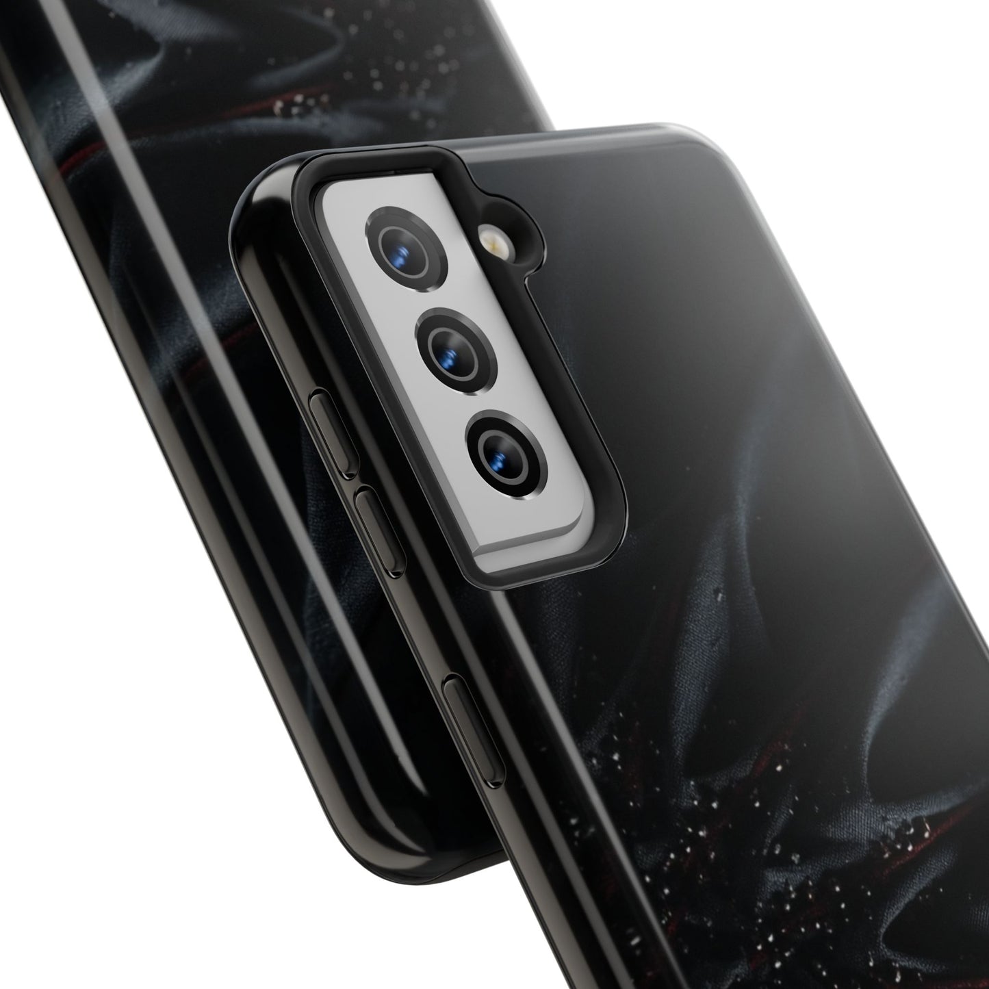 Silk Nebula Tough Phone Case – Black Fabric Galaxy Texture - Artistic Vision
