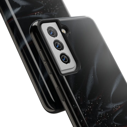 Silk Nebula Tough Phone Case – Black Fabric Galaxy Texture - Artistic Vision