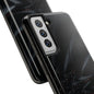 Silk Nebula Tough Phone Case – Black Fabric Galaxy Texture - Artistic Vision