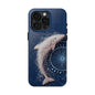 Dolphin Wireframe Spiral Phone Case – Tough Ocean Design with Dynamic Motion - Artistic Vision