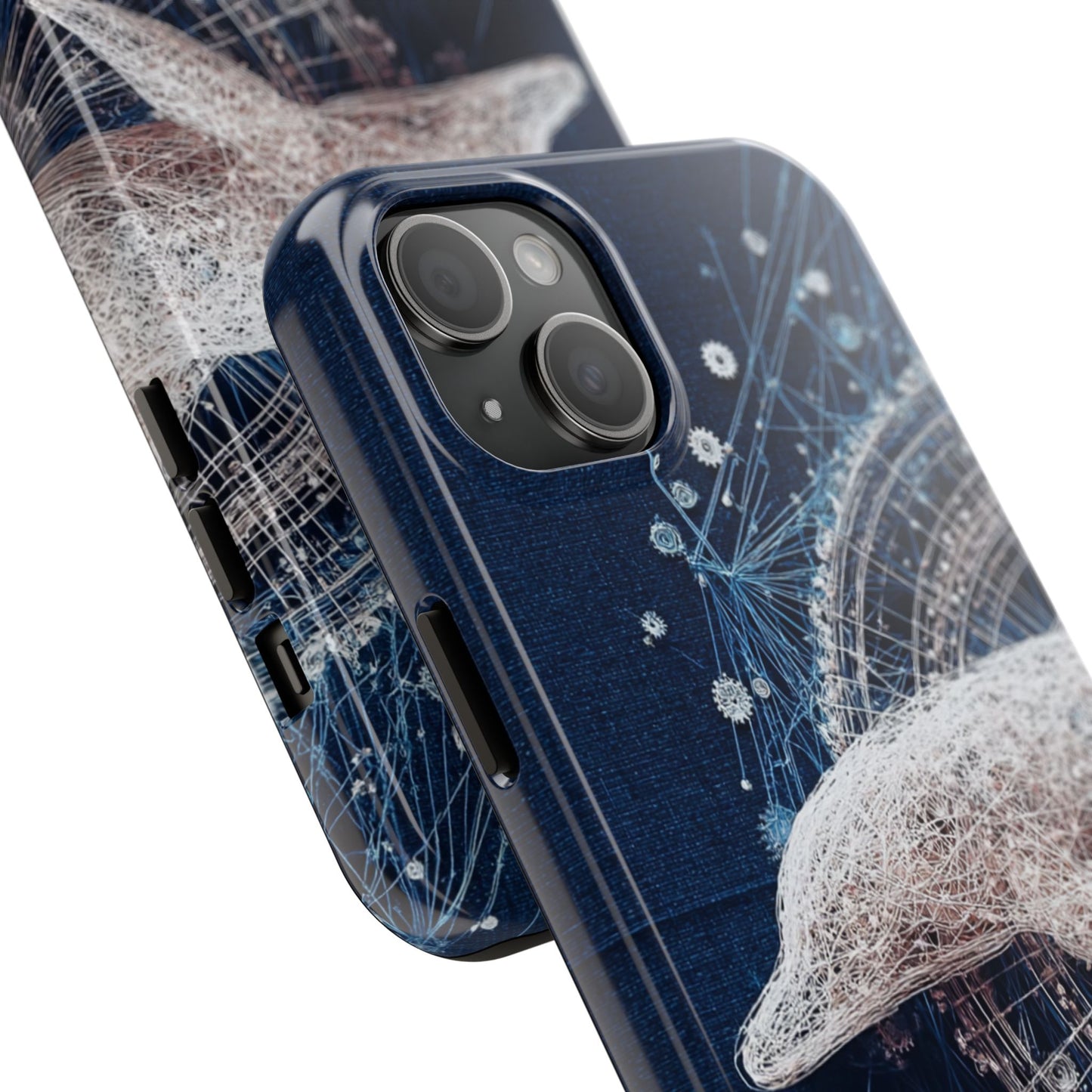 Dolphin Wireframe Phone Case – Ocean-Inspired Tough Case - Artistic Vision