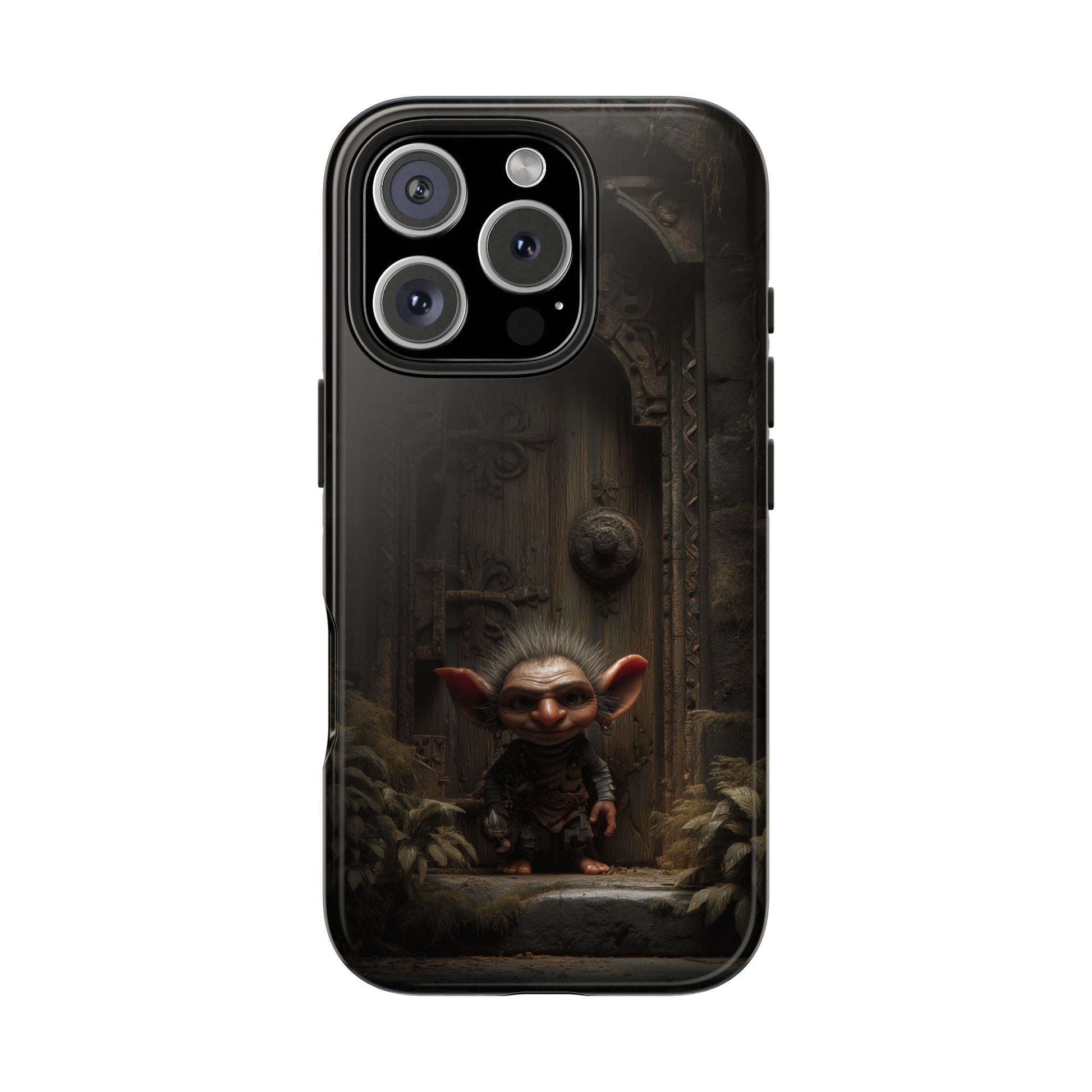 Fantasy Goblin Guardian Tough Phone Case – Mystical Forest Gate Design - Artistic Vision