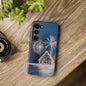 Tropical Beach Wireframe Phone Case – Nautical Island Tough Case - Artistic Vision