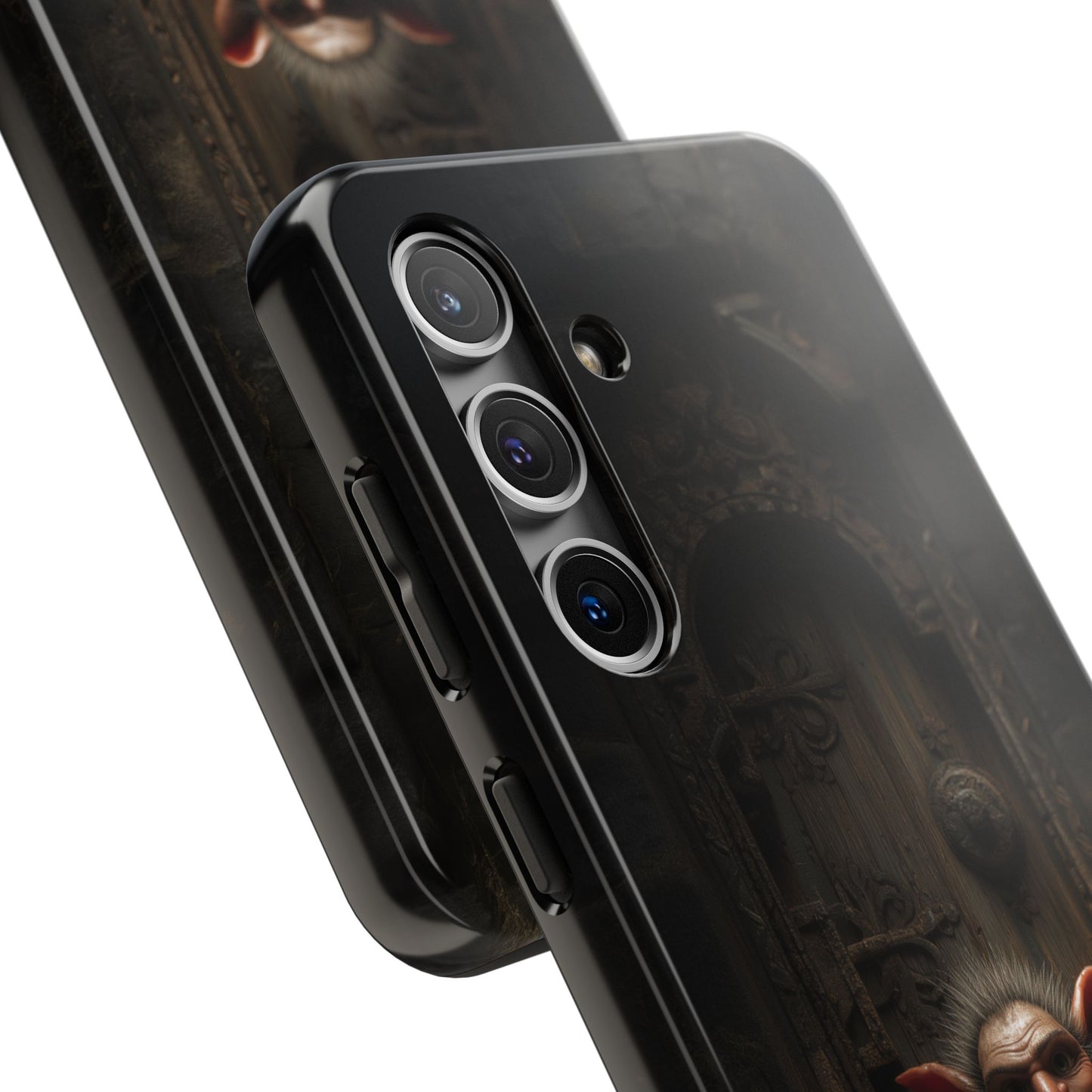 Fantasy Goblin Guardian Tough Phone Case – Mystical Forest Gate Design - Artistic Vision