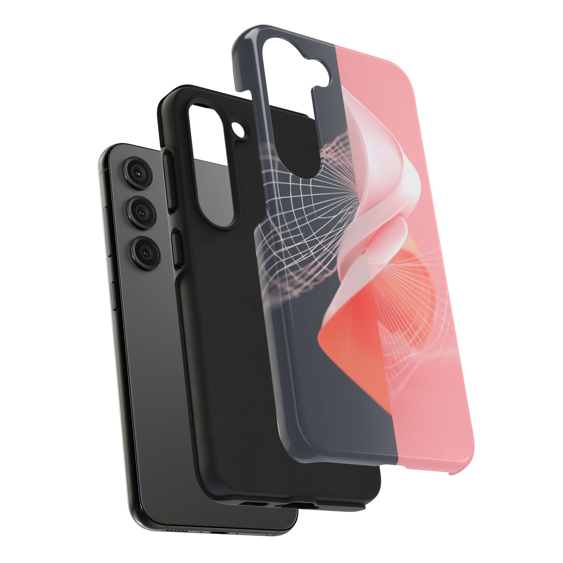 The vibrant case protects your phone while showcasing a dramatic flow of abstract color and light.