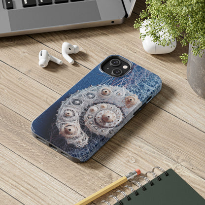 Nautilus Shell Wireframe Phone Case – Marine Spiral Tough Case - Artistic Vision