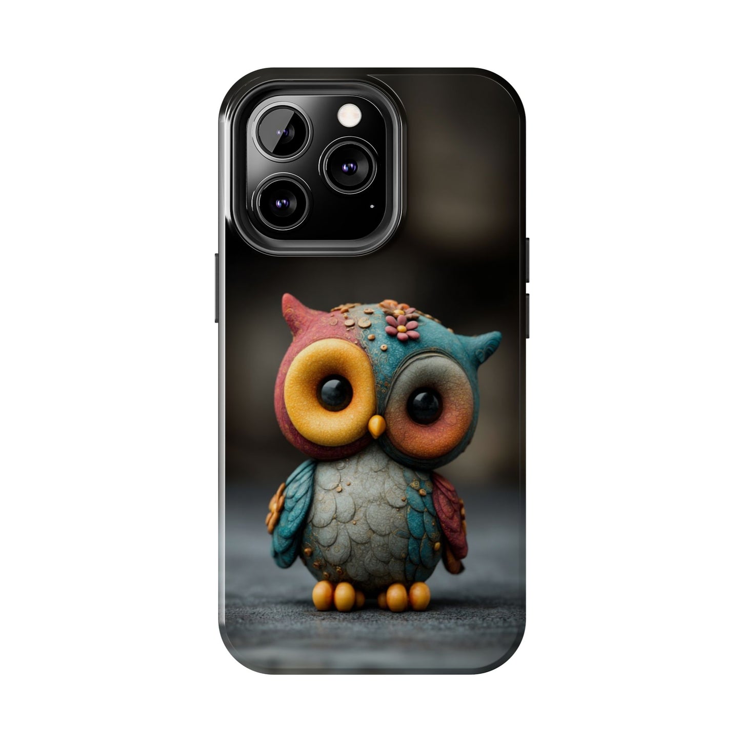 Play-Doh Owl – Tough Phone Case with Clay Texture and Big-Eyed Charm - Artistic Vision