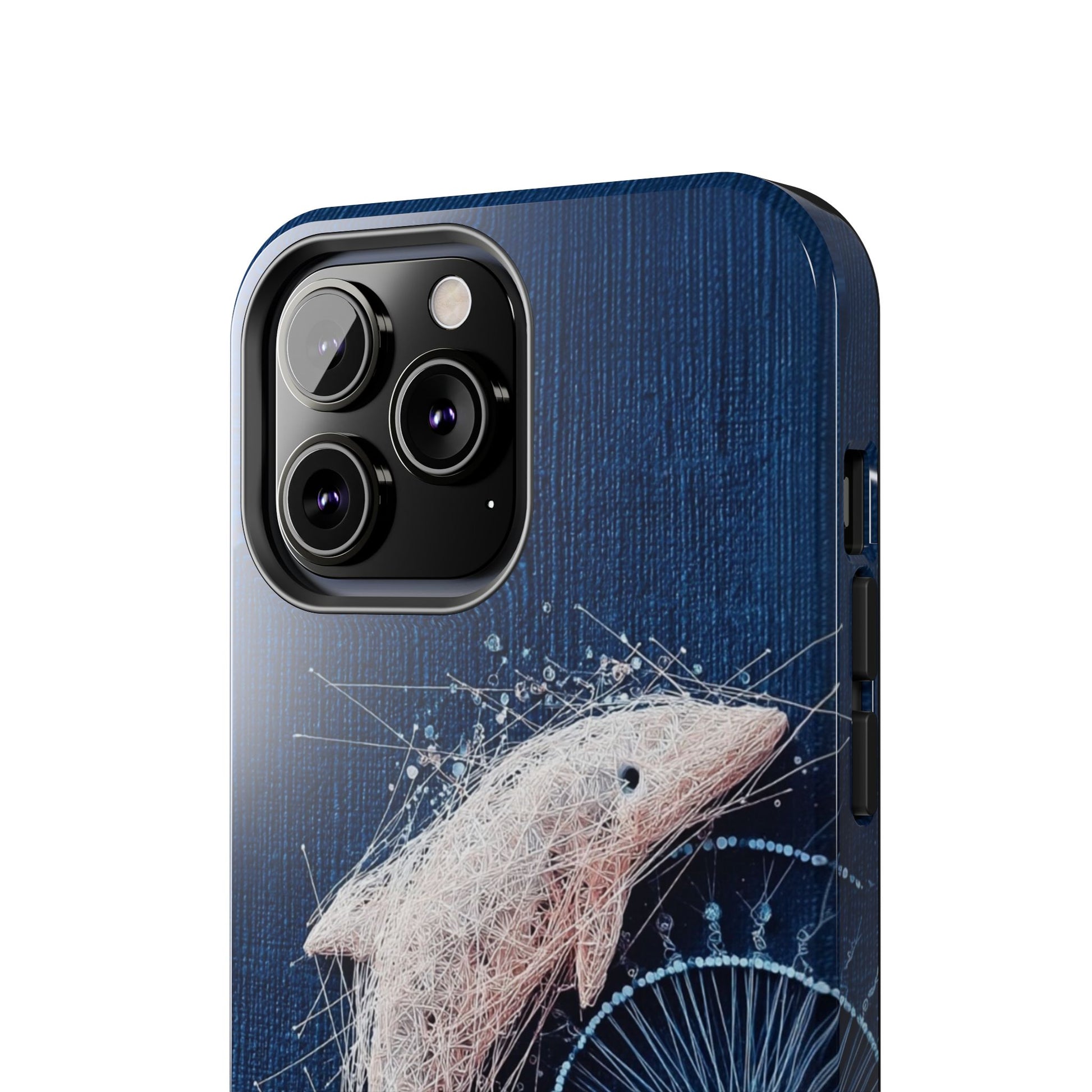Dolphin Wireframe Spiral Phone Case – Tough Ocean Design with Dynamic Motion - Artistic Vision