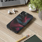 A lifestyle image shows the phone case as a statement piece for lovers of abstract style.