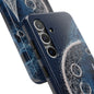 Sailboat & Moon Wireframe Phone Case – Nautical Night Voyage Design - Artistic Vision
