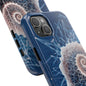 Twin Spiral Shell Wireframe Phone Case – Abstract Seaform Tough Design - Artistic Vision