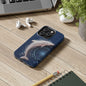 Dolphin Wireframe Spiral Phone Case – Tough Ocean Design with Dynamic Motion - Artistic Vision