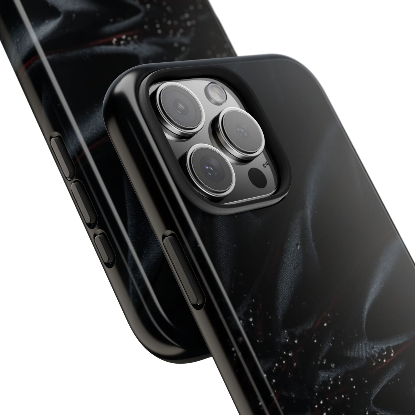 Silk Nebula Tough Phone Case – Black Fabric Galaxy Texture - Artistic Vision