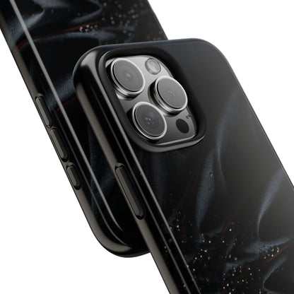 Silk Nebula Tough Phone Case – Black Fabric Galaxy Texture - Artistic Vision