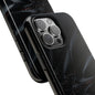 Silk Nebula Tough Phone Case – Black Fabric Galaxy Texture - Artistic Vision
