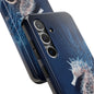 Seahorse Coral Wireframe Phone Case – Elegant Ocean Creature Design - Artistic Vision