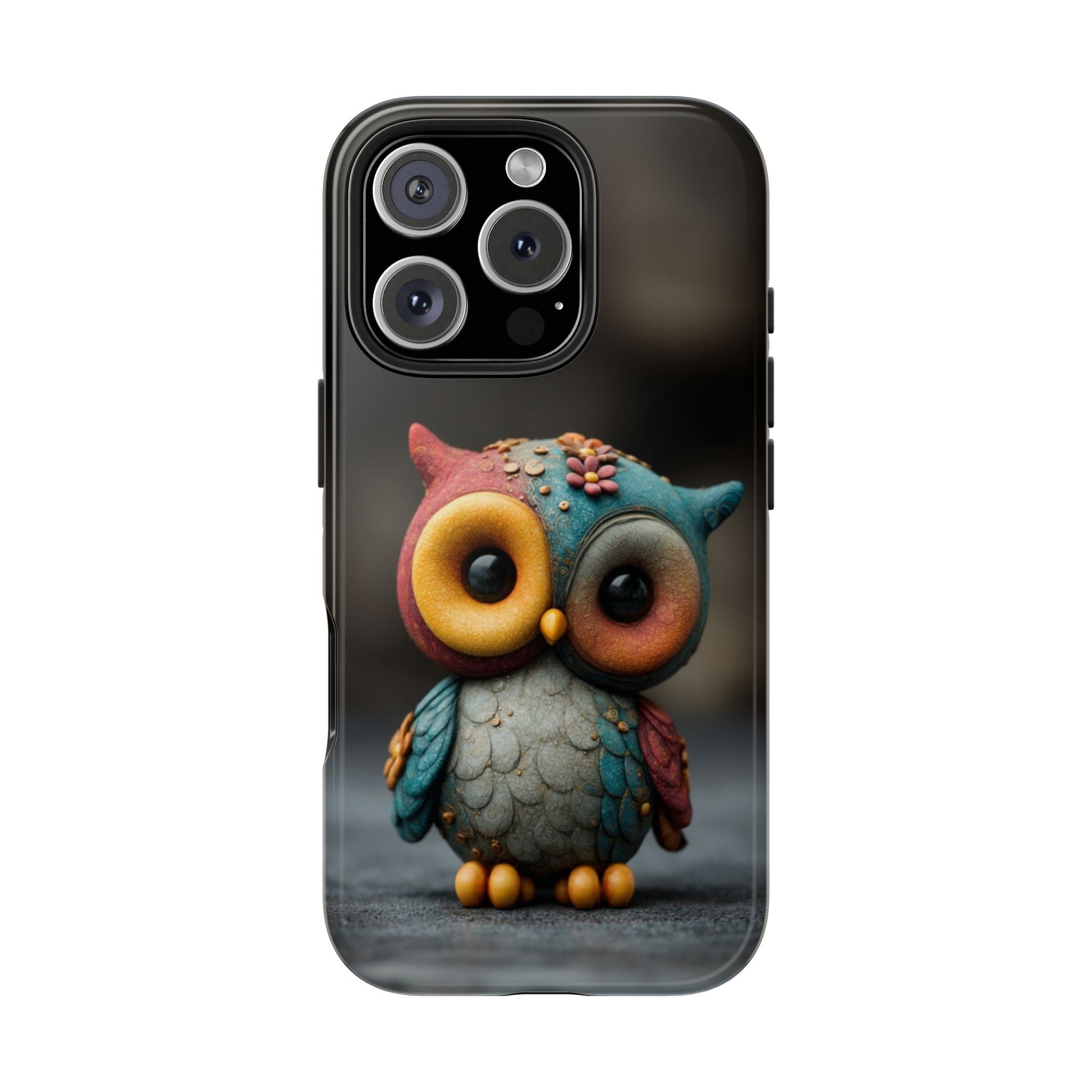 Play-Doh Owl – Tough Phone Case with Clay Texture and Big-Eyed Charm - Artistic Vision