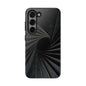 Obsidian Fan Tough Phone Case – Black Gold Radial Geometry - Artistic Vision