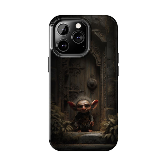 Fantasy Goblin Guardian Tough Phone Case – Mystical Forest Gate Design - Artistic Vision
