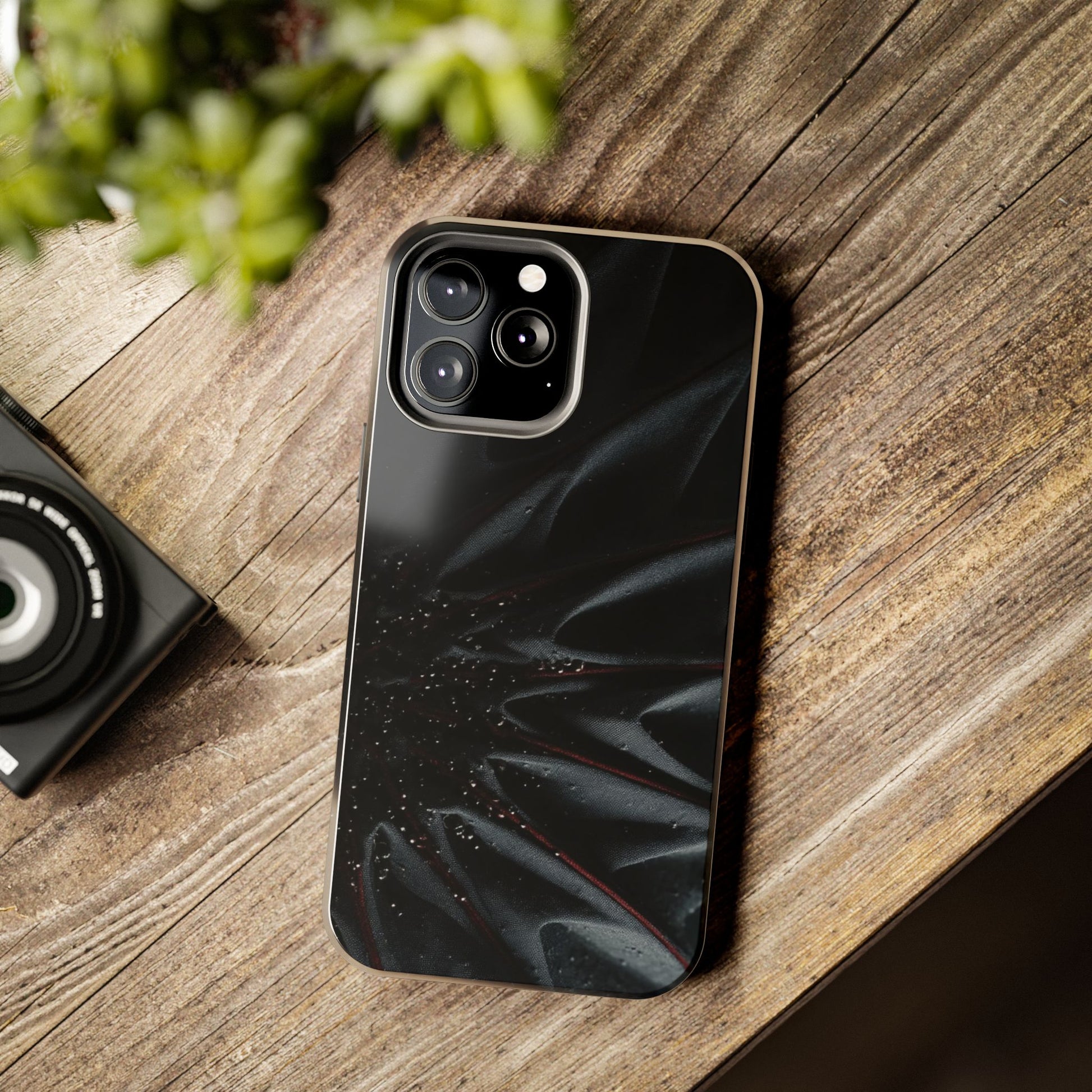 Silk Nebula Tough Phone Case – Black Fabric Galaxy Texture - Artistic Vision
