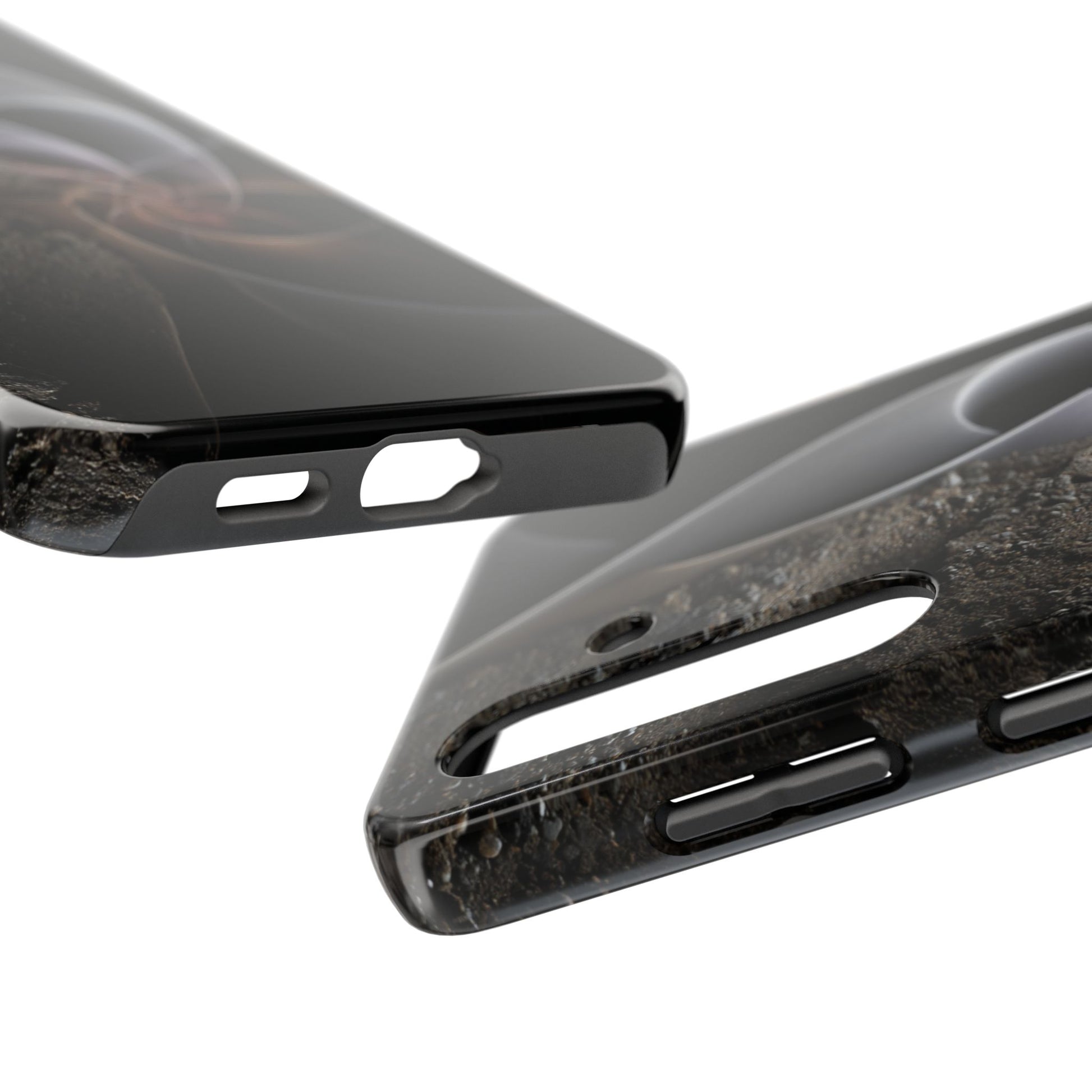 Lay-flat bezel shown on phone case
