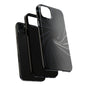 Velvet Spiral Tough Phone Case – Twisting Fabric Abstract in Black & Silver - Artistic Vision