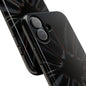 Blade Bloom Tough Phone Case – Black Petal Geometry with Metallic Edges - Artistic Vision