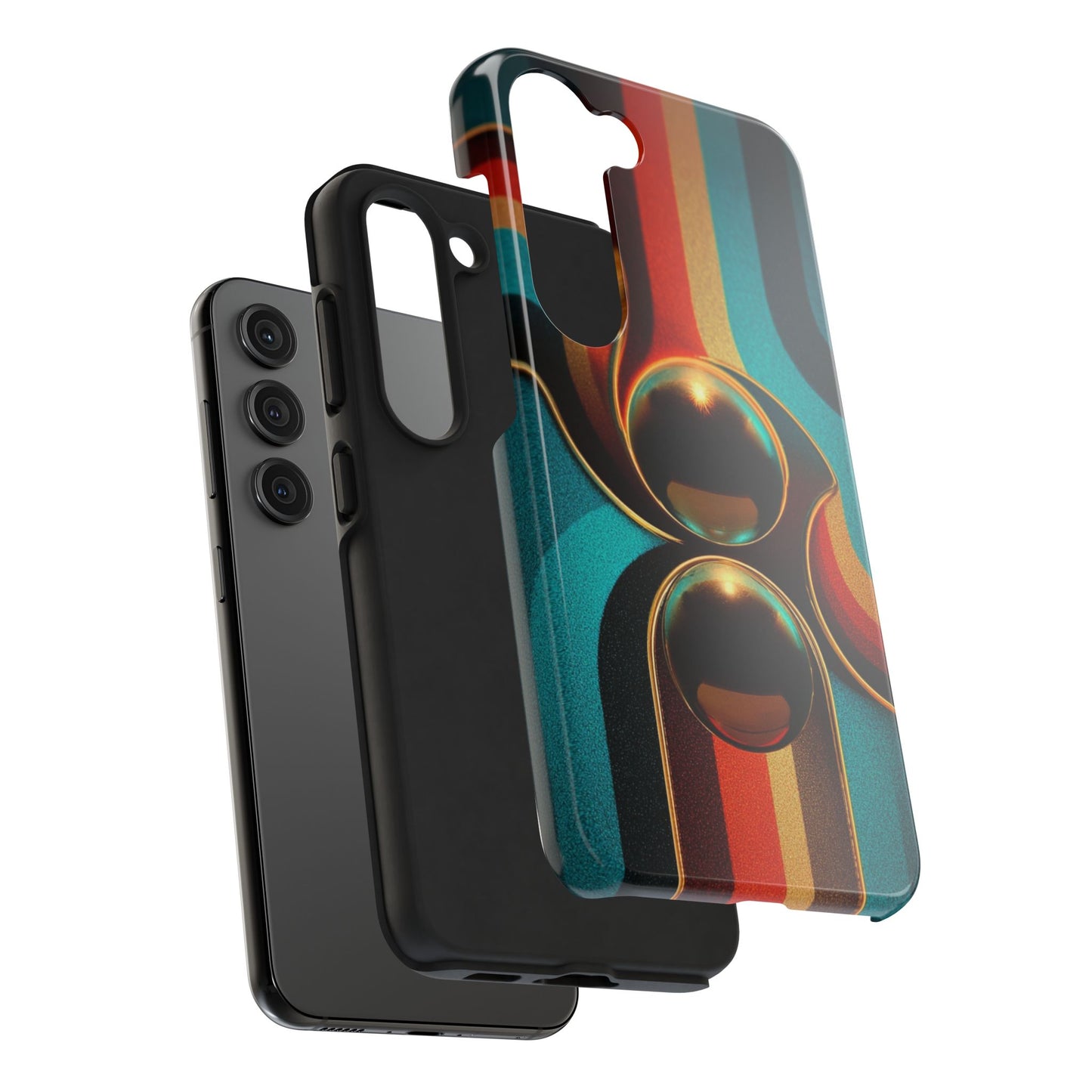 This phone case is perfect for lovers of vintage color palettes, glam textures, and statement accessories.