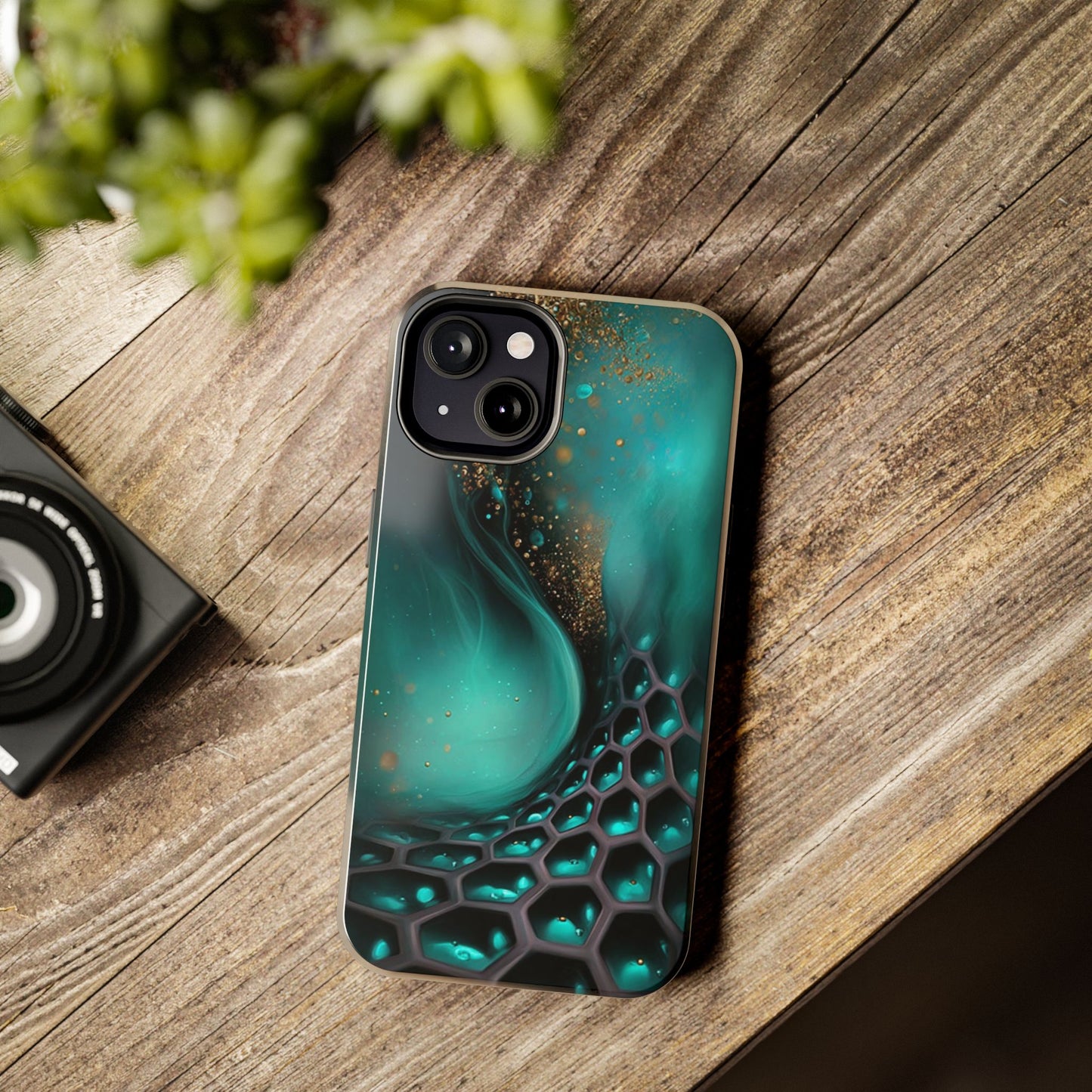 Shockproof phone case with gold detail